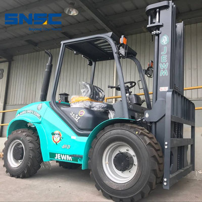 4X2 রুক্ষ ভূখণ্ড ফোর্কলিফ্ট 3500kgs চার চাকা ড্রাইভ ফোর্কলিফ্ট
